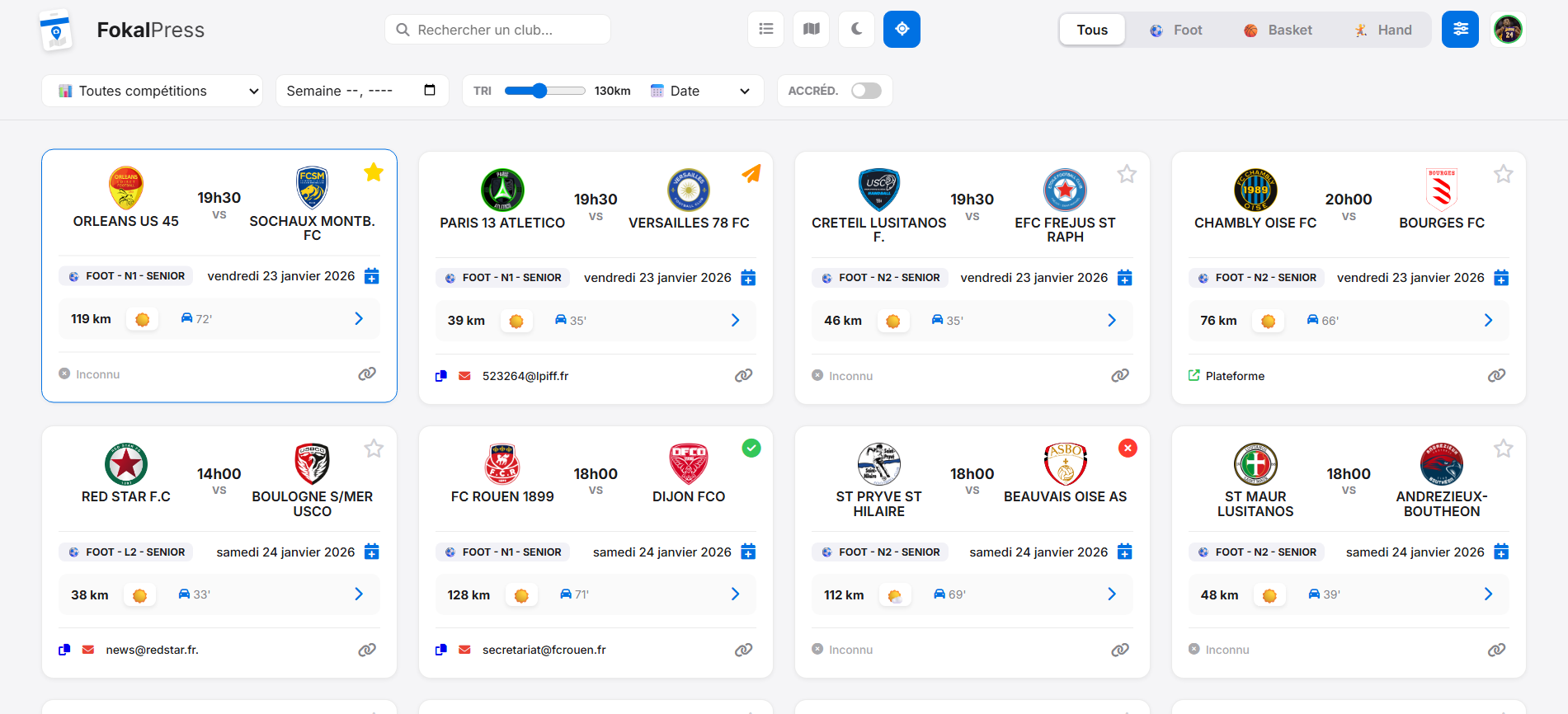 Interface du Dashboard Fokal Press